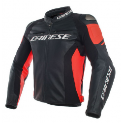 Dainese Μπουφάν Δερμάτινο Racing 3 Black/Fluo Red ΕΝΔΥΣΗ